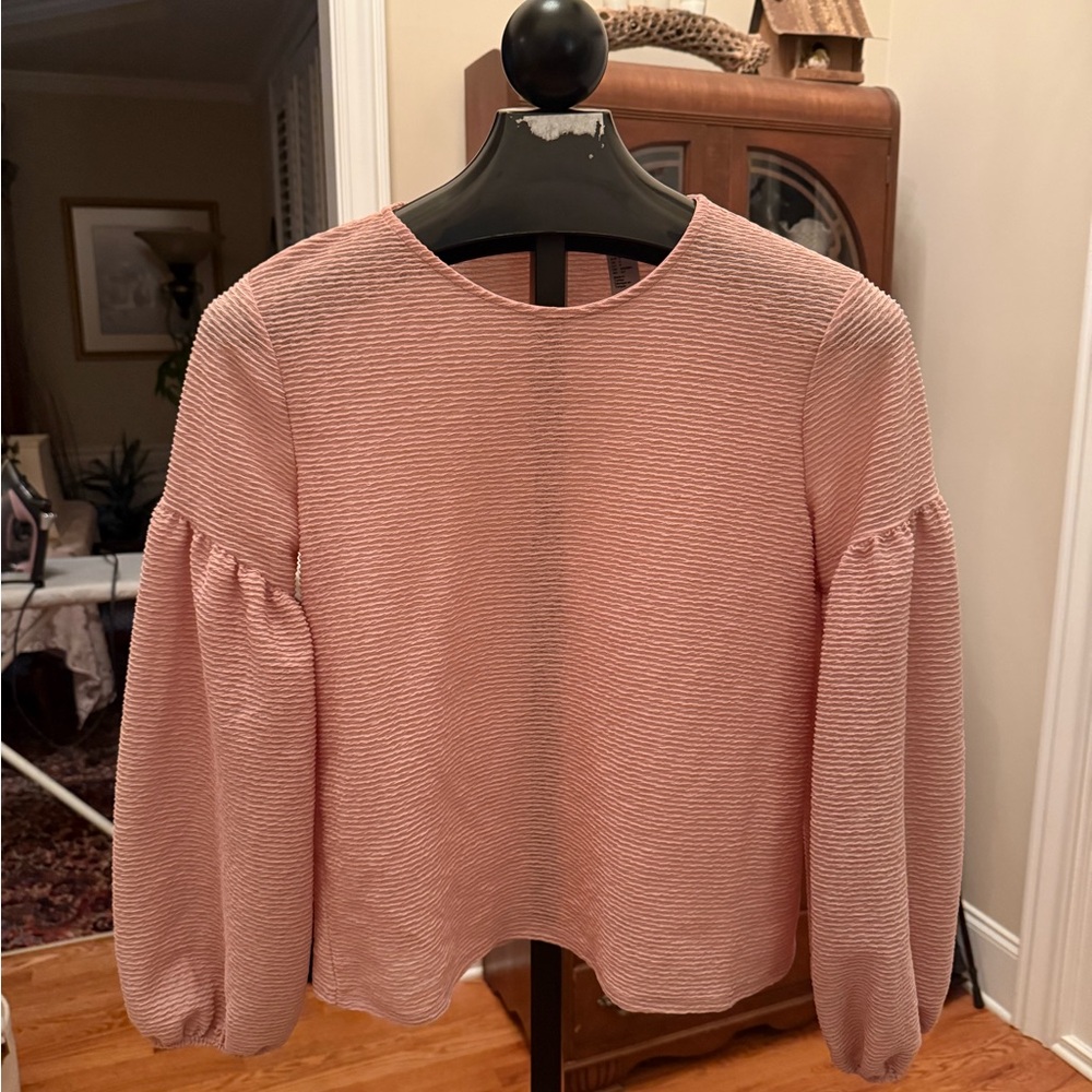 Ladies H&M short polyester top mauve size S